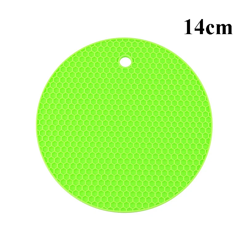 14cm Green 18/14/9 см подставки для Кухня гаджеты силиконовый термостойкий Нескользящие утепление ковриками Pad кухонная салфетка-подставка для Товары R - Цвет: 14cm Green