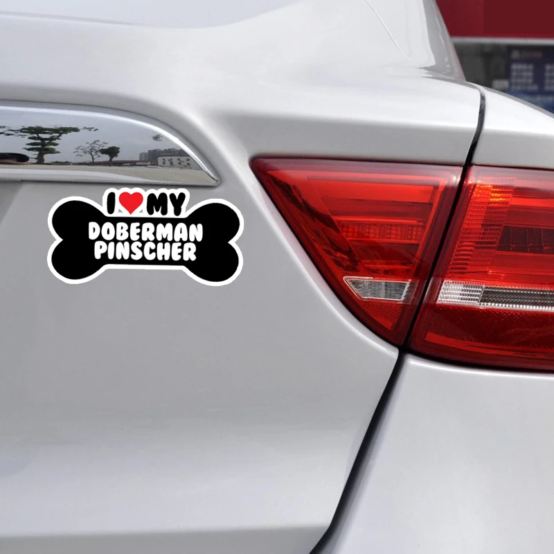 YJZT 15*7 1 см I Heart My Doberman Pinscher Bone PVC автомобильные наклейки на бампер | Автомобили и