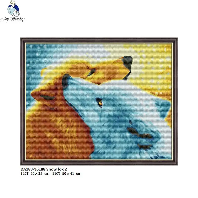 Вышивка крестом Joy Sunday Snow fox 2 вышивка ручной работы DMC 14ct и 11ct Набор для вышивки