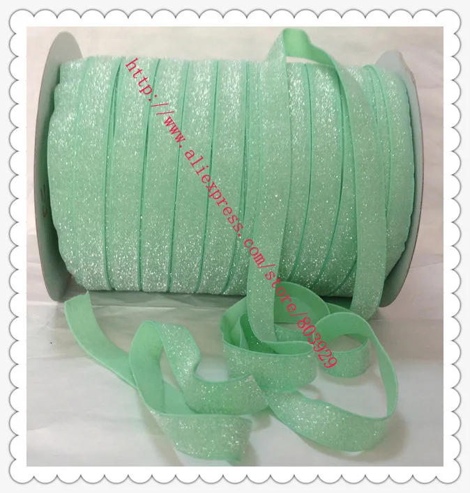 

3/8" Frosted Mint Glitter Ribbon Sparkle Ribbon Frosted Metallic Ribbon