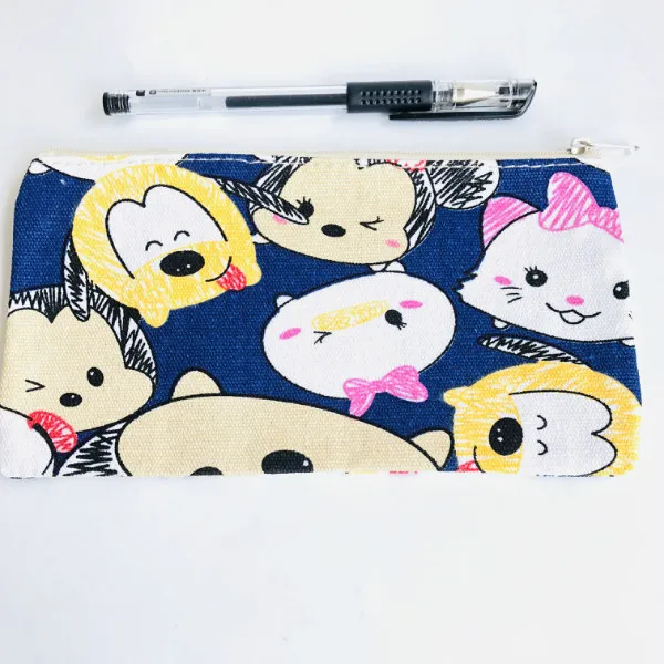 IVYYE, 1 шт., Lazy gudetama, аниме, косметика, сумки, холст, на молнии, школьный пенал, чехол для хранения, ручка, сумка, канцелярские принадлежности, новинка - Цвет: Слоновая кость