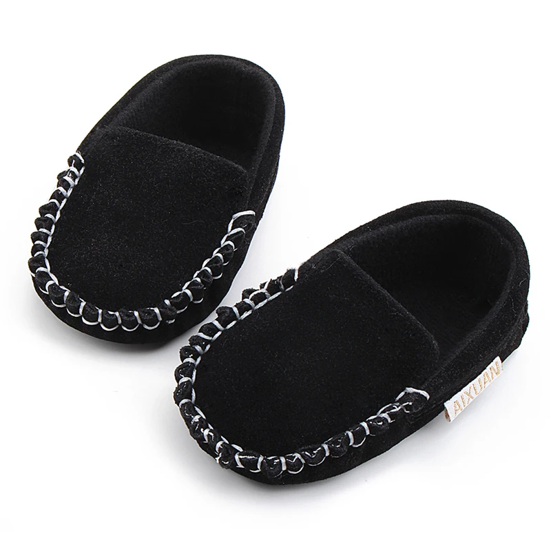 Новорожденный однотонный Повседневный детские ботинки мокасины Moccs мелкая мягкая подошва детская обувь для малышей для 0-18 месяцев для маленьких мальчиков и девочек