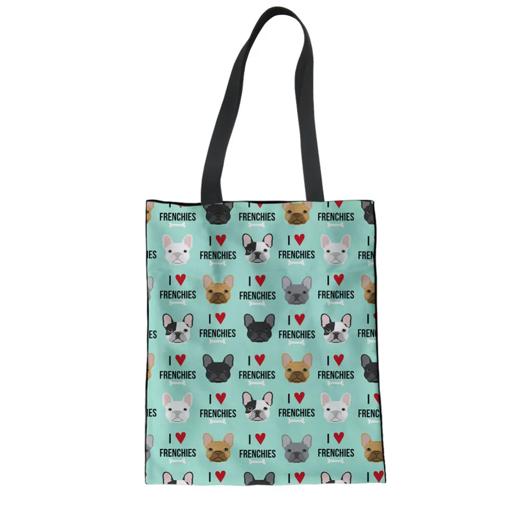 Женская тканевая сумка тоут WHEREISART с принтом в виде голубых сердец для покупок