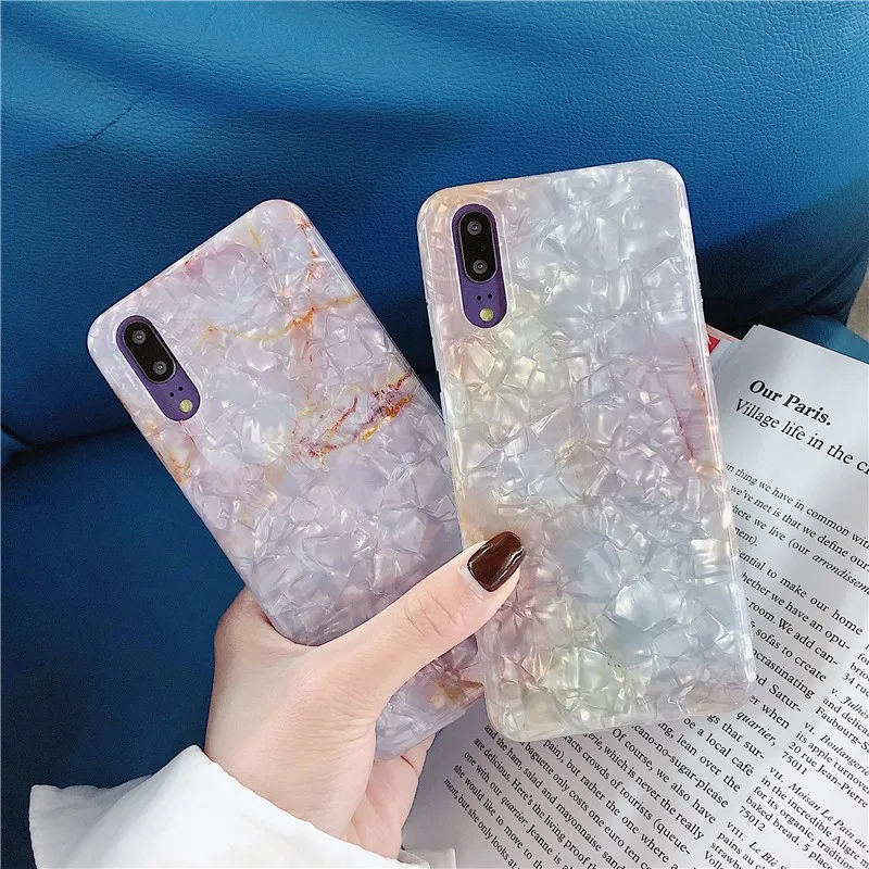 Винтажный глянцевый чехол с мраморной трещинкой для Huawei Mate 20 P30 P20 Pro Lite мягкий из