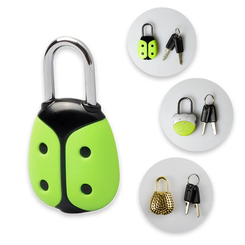 

MUNKEES Padlock with Keys Mini Lock Bear/Purse/Beatle Lock Cute Gift Halloween Christmas for Luggages Suitcase Box Locker Mini