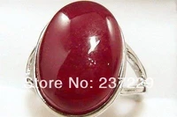 hot sell noble free shipping wholesale price s red natural stone oval silver color ring size 7 8 9