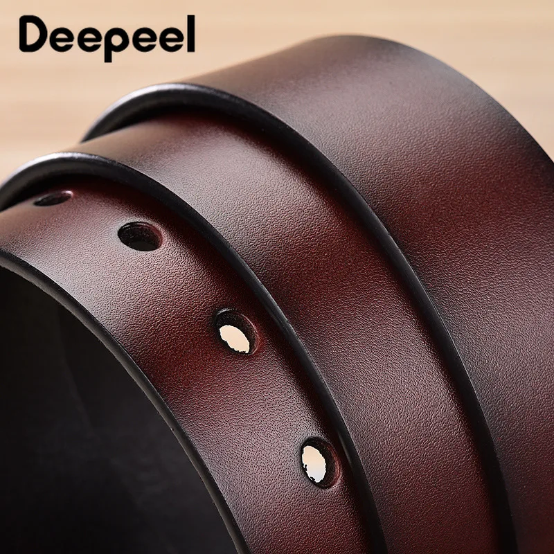 Мужской ремень из воловьей кожи Deepeel 3 8 см * 110-125 прямоугольная металлическая