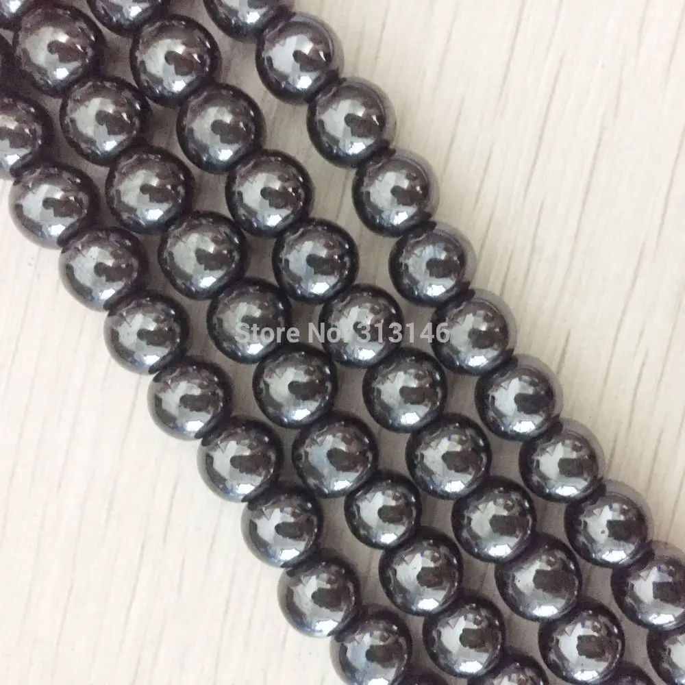 Black Hematite Натуральный ассорти смешанный драгоценный камень круглые свободные нитяные каменные бусины для DIY ожерелье браслет Изготовление ювелирных изделий Размер на выбор 4 6 8 10 12 14 мм - Цвет: Black Hematite