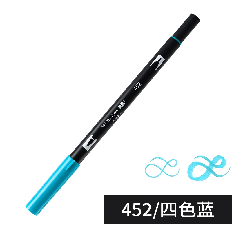 452 ABT Tombow, двойная кисть, художественные маркеры, акварельные маркеры, 96 цветов, мягкая ручка для рукописного письма, профессиональные ручки для рисования - Цвет: 452
