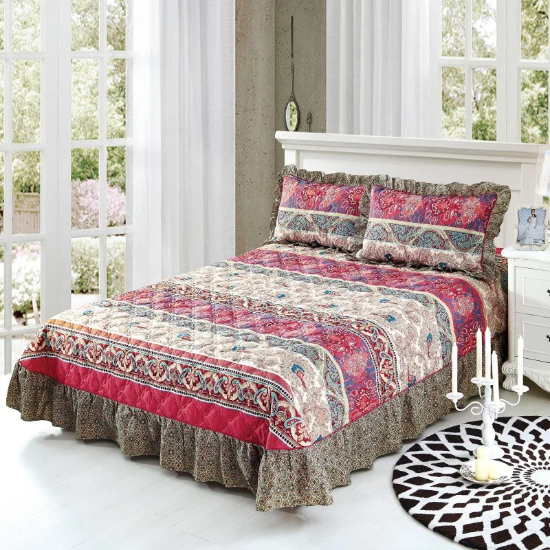 Couvre lit colcha de cama хлопковое покрывало размера King Queen для кровати постельный матрас