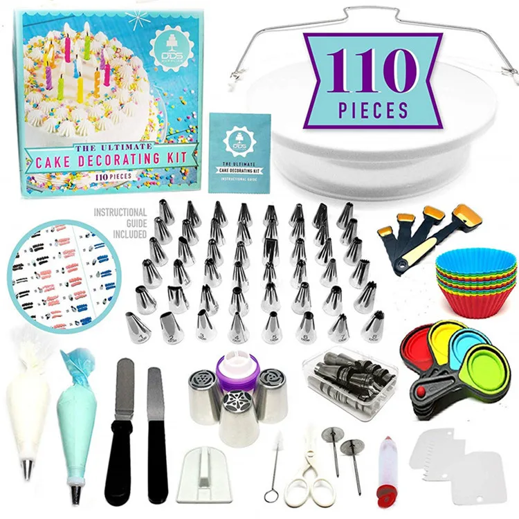 Style B (110pcs) Набор инструментов для украшения торта, поворотные Кондитерские насадки для крема, кондитерские мешки, кондитерские мешки - Цвет: Style B (110pcs)