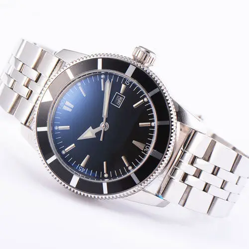 Мужские наручные часы 46 мм с ремешком из нержавеющей стали | Наручные