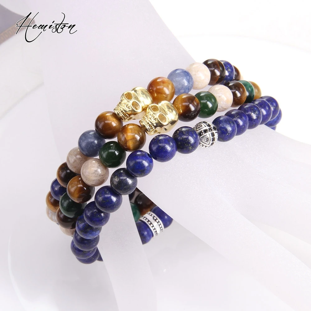 Томас Цвет Фул Материал смешивания с золотой браслет черепом из бисера Стиль