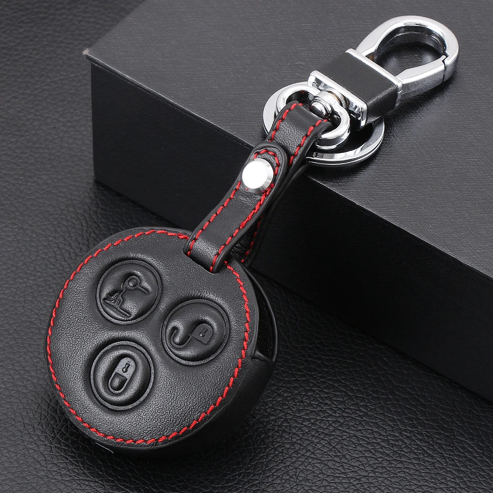 Кожаный чехол для автомобильных ключей с 3 кнопками чехол-брелок Mercedes Benz Smart City