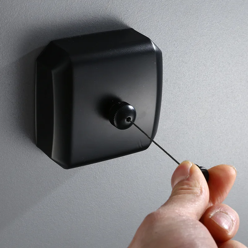 Черная Выдвижная проволочная сушилка для одежды держатель балкона веревка