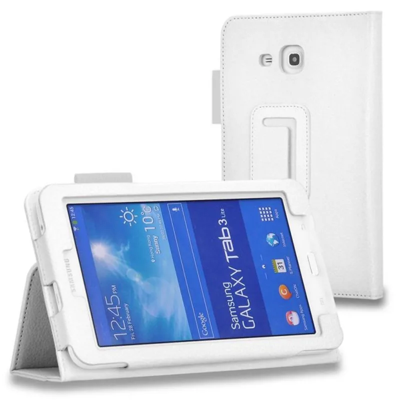Чехол Funda для samsung Galaxy Tab 3 lite 7,0 T110 T111 планшет pu кожаный чехол-подставка для samsung Tab E 7,0 T113 T116 - Цвет: White