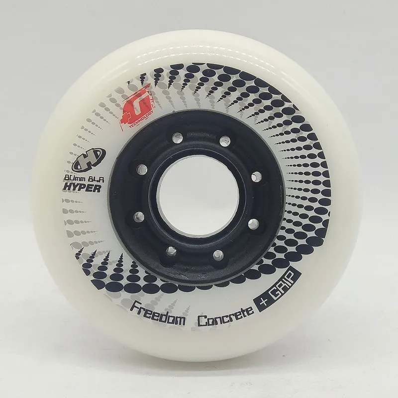 8 шт. 80 мм Hyper + G Freedom бетонная ручка Встроенные роликовые коньки колеса FSK со слалом