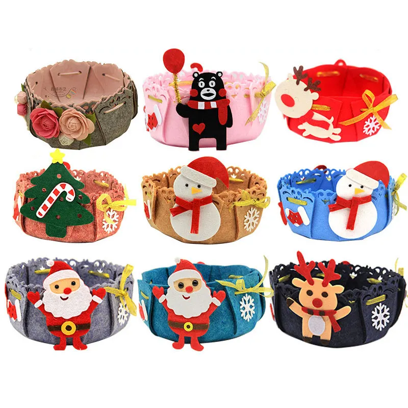 9 видов стилей Рождественская корзина для хранения легко ручная работа войлочная