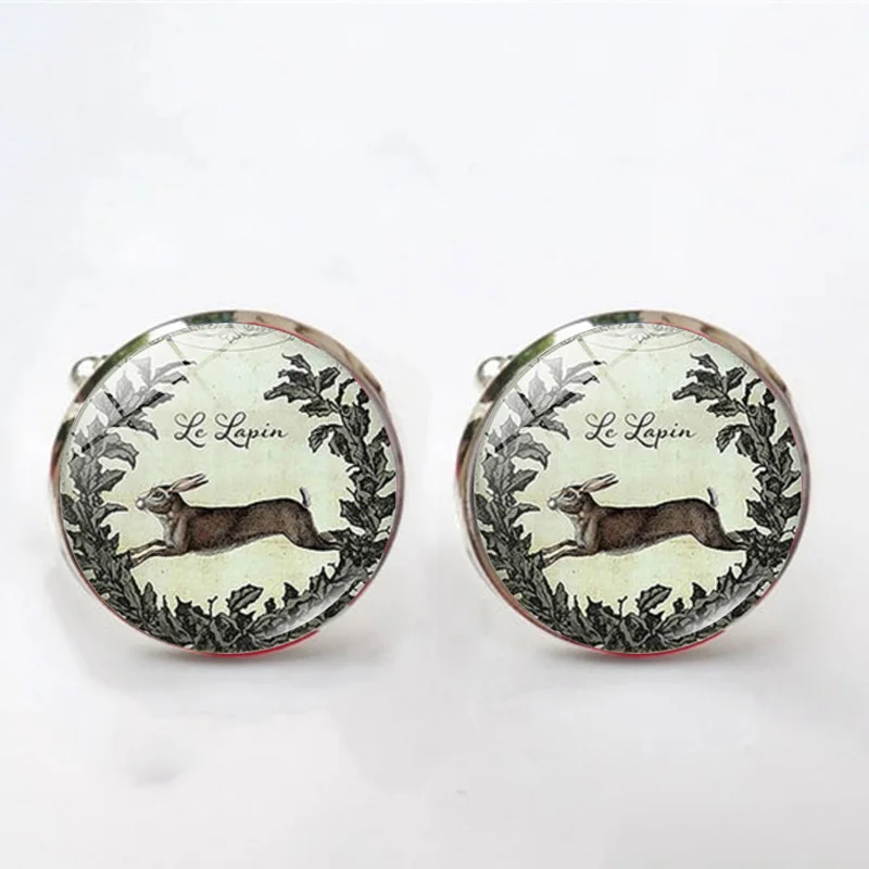 Easter Bunny Glass Dome Cabochon Men Cufflinks Jewelry Accessories Gift Creative Classic Shirt | Украшения и аксессуары