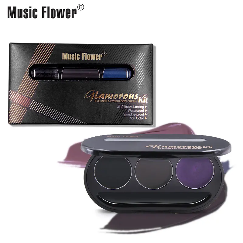 Music Flower Гламурная подводка для глаз и тени век кремовый набор водостойкая длинная