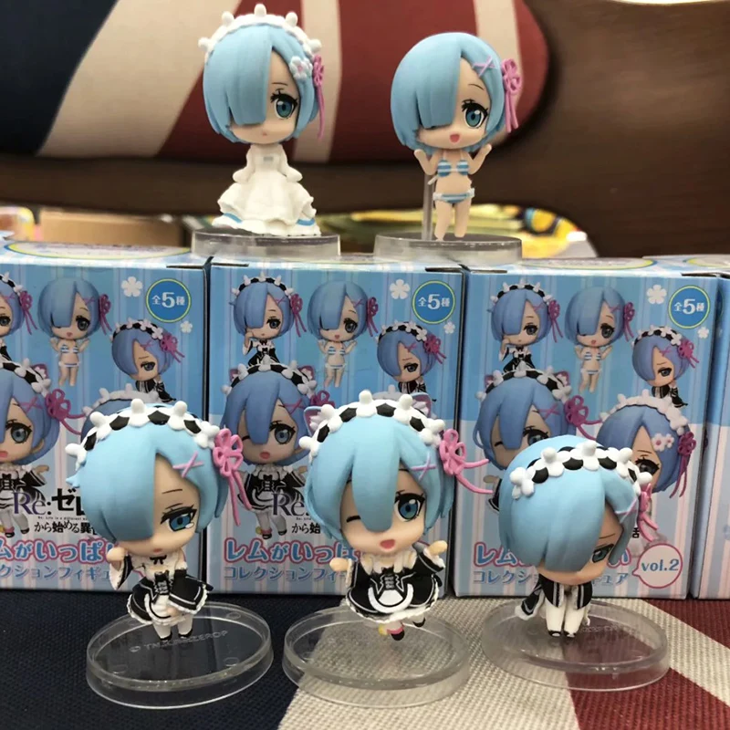 5 шт./компл. Re:Zero Life in a другой мир Rem Mini Kawaii ПВХ Аниме фигурки REM игрушки см|Игровые и