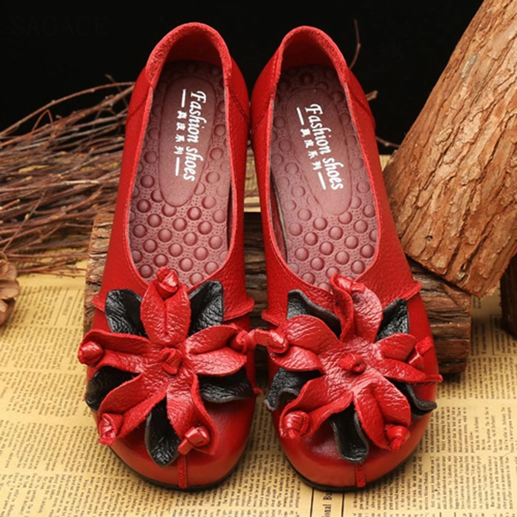 SAGACE женские Этнические Ретро туфли ручной работы с цветами на мягкой подошве