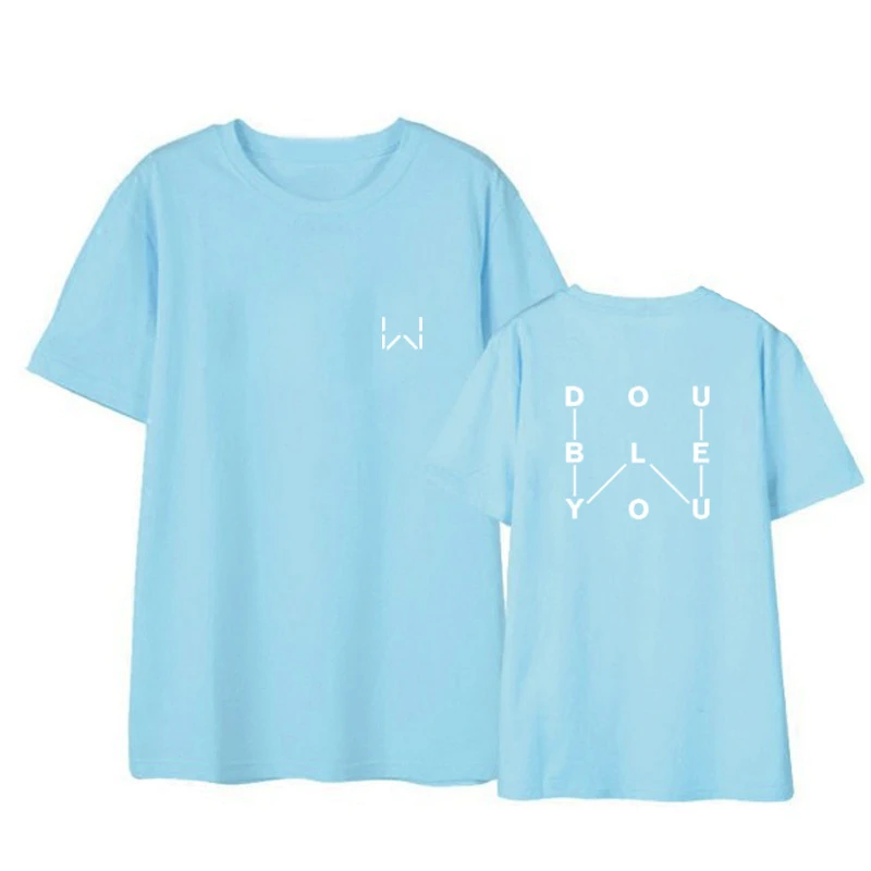 K Pop Kpop NUEST W DOUBLE U NU'EST Album Shirts Повседневная Свободная футболка в стиле хип хоп с