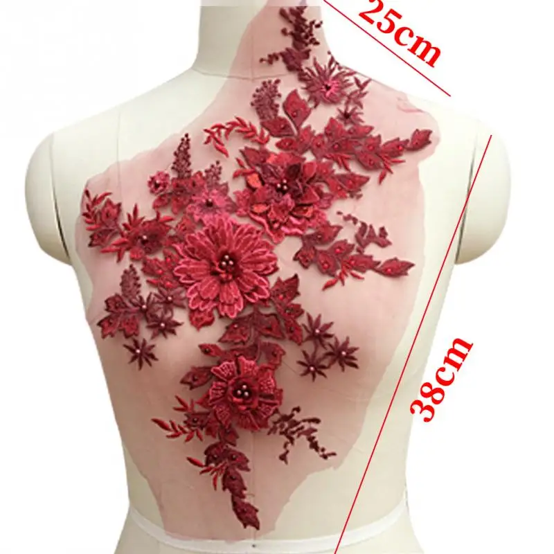 Для женщин кружева аппликация платье DIY свадебные цветочные 3D вышивка люкс