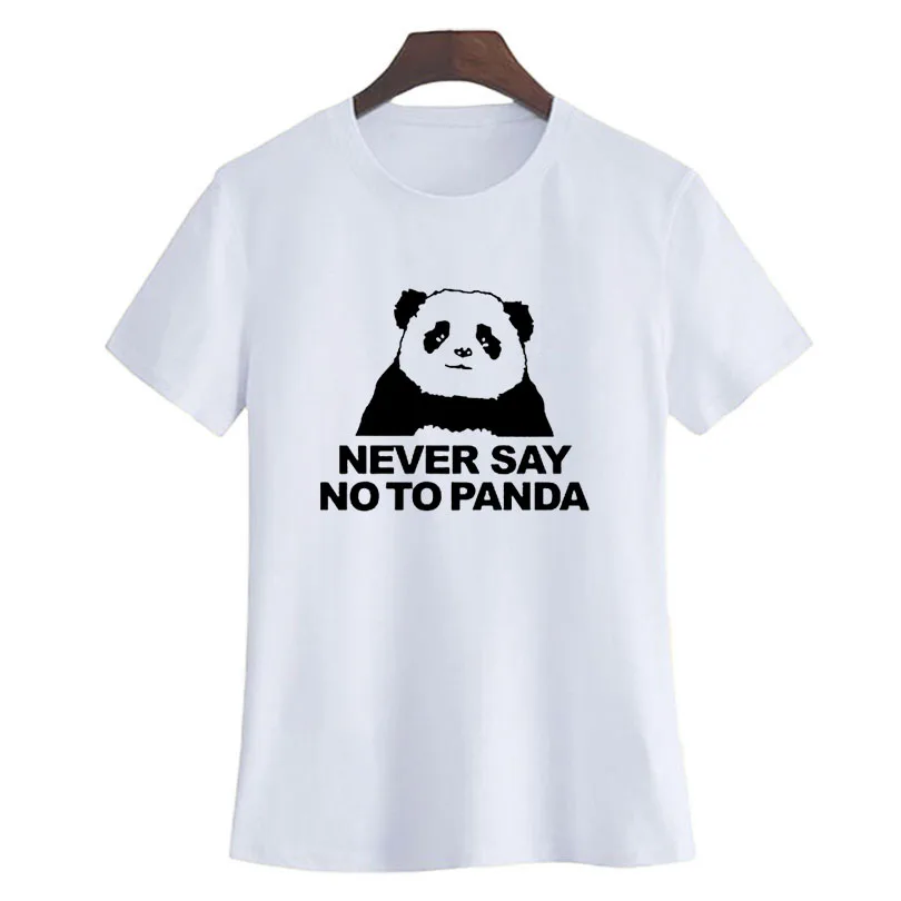 Фото Никогда не говори нет панда футболка любителей животных лозунг милый мультфильм