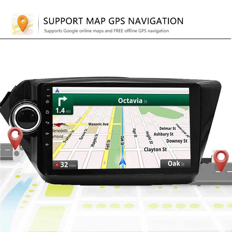 2 din Android 9 0 проигрыватель навигации для KIA Rio 3 2011 2016 без DVD автомобильное радио и gps с
