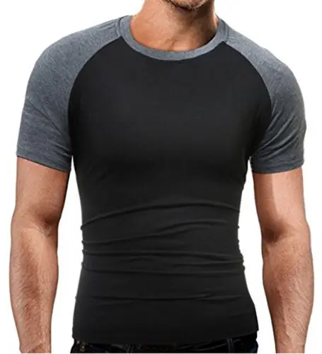 

Men Summer Fashion O Neck Pullover Patchwork Short Sleeve Slim Fit T-Shirt