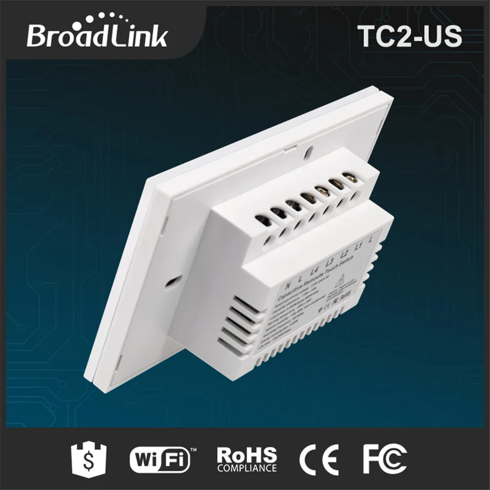 Broadlink TC2 US/AU умный дом RF433 сенсорный выключатель света 2 банды 1 способ