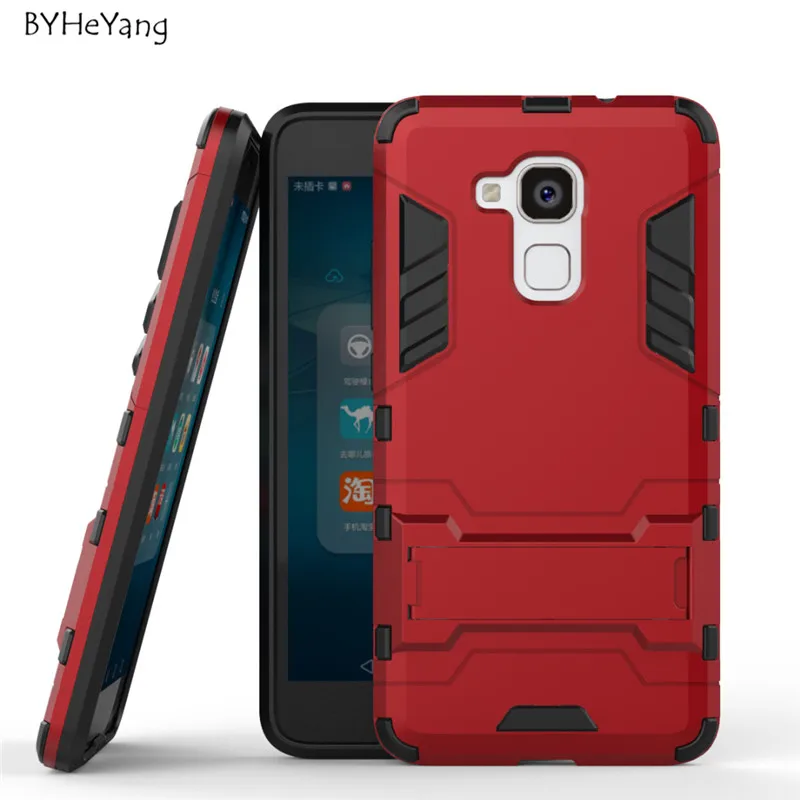 Защитный чехол из ТПУ и ПК для Huawei GT3/Honor 5C с подставкой держателем задняя крышка