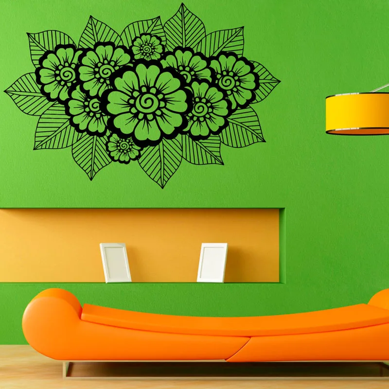 

ZOOYOO New Design Mandalas Lotus Wall Art Stickers Removable Home Decor Pvc Wall Stickers For Living Room