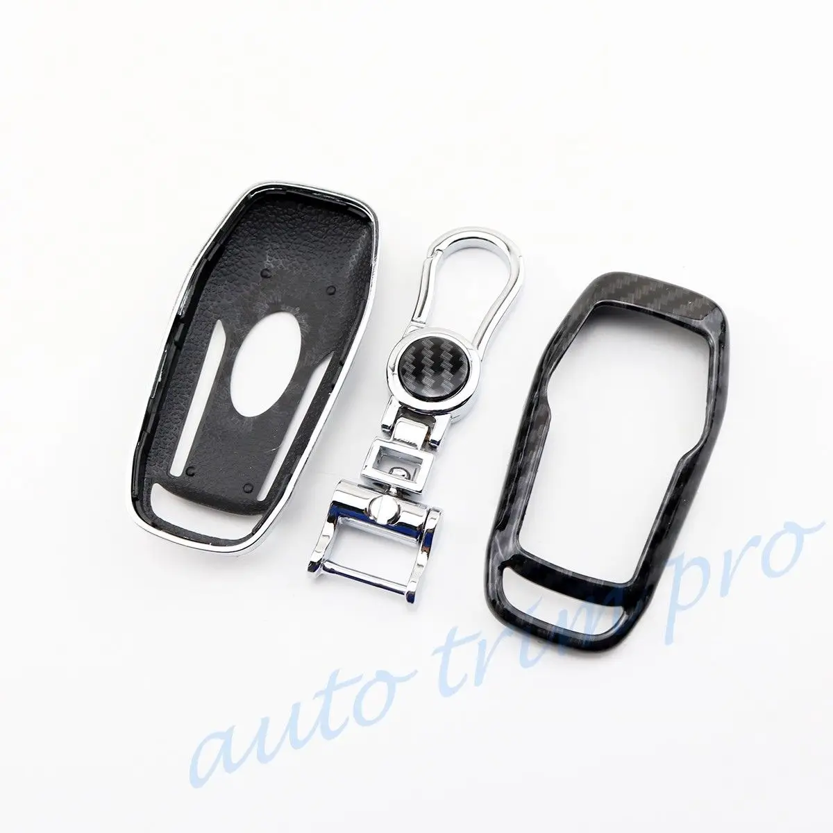 Умный брелок для ключей из углеродного волокна с кнопкой 4/5 чехол Ford Fusion Mustang Edge F150