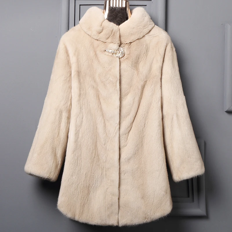 Женская шуба из натурального меха норки зимняя натуральной длинная цельного