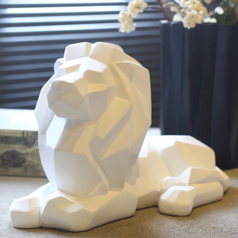 Геометрические модели льва украшения животных полимерные для дома/офиса