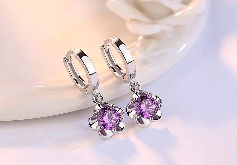 Женские серьги гвоздики из серебра 100% пробы|earring female|earrings wholesalewholesale earrings |