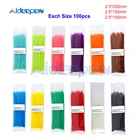 300 шт., нейлоновые кабельные стяжки 2,5*200 2,5*150 2,5*100 мм