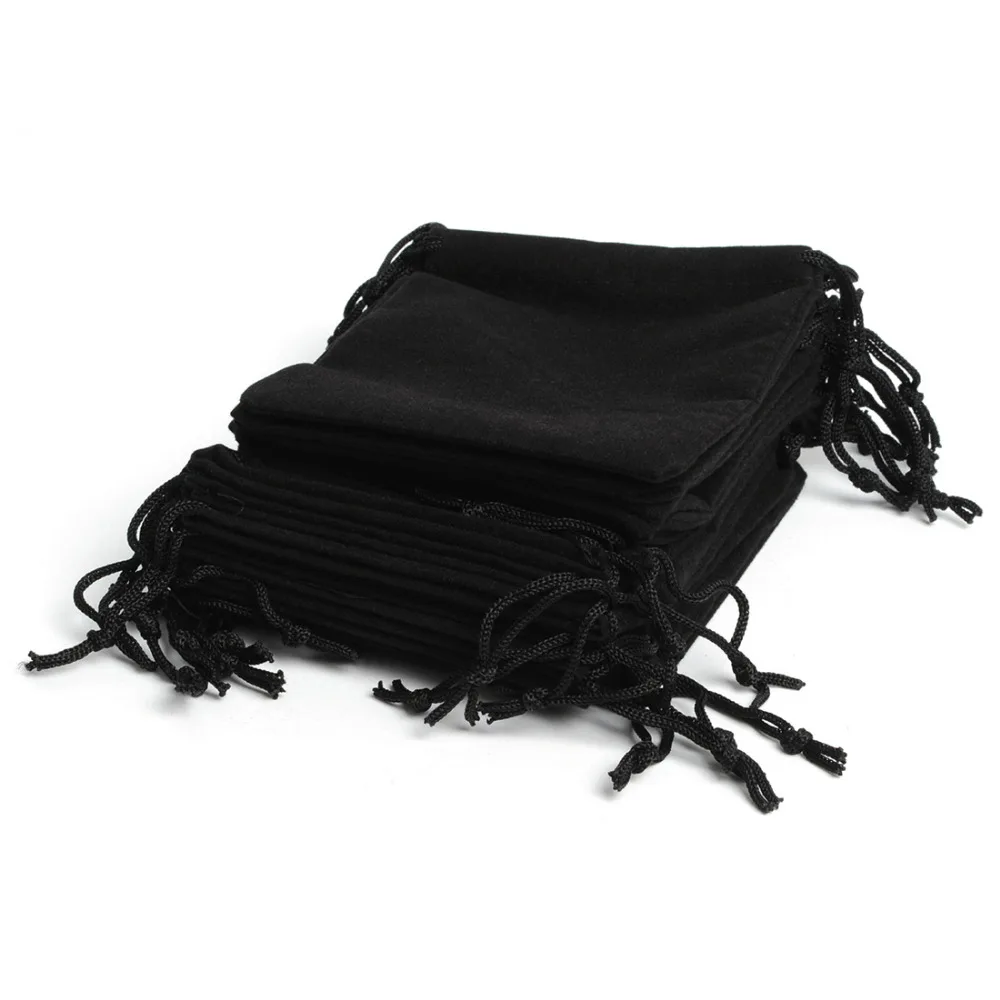 100pcs 12*10Cm Black Velvet Gift Drawstring Pouch Bags Party Jewelry Bag Christmas Candy Wedding Packing | Украшения и аксессуары