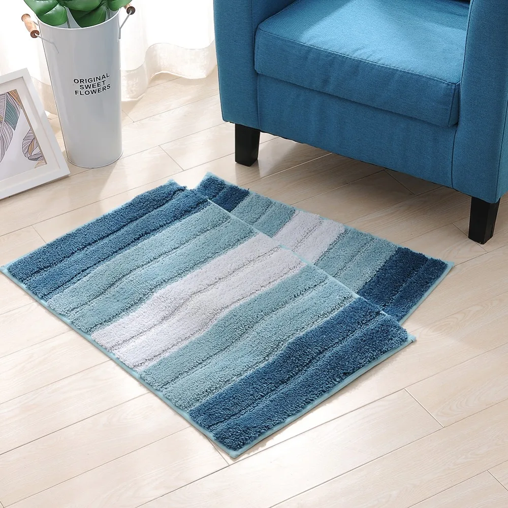 Мягкий градиентный водопоглощающий коврик для ванной комнаты лохматый одеяло
