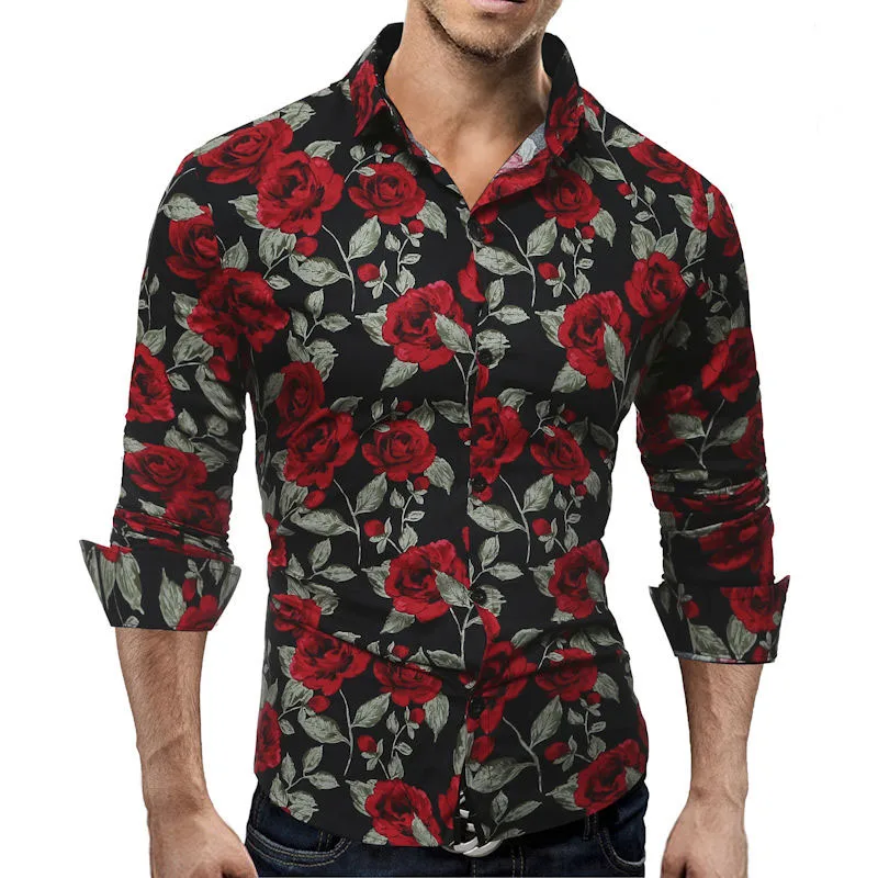 2019 Новое мужское роскошное платье с длинным рукавом Топы футболки Slim Fit