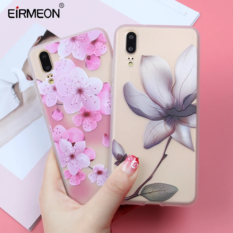 EIRMEON For Huawei Honor 9 Lite Case 10 6X 7X P8 P9 P10 P20 Soft TPU Florals Phone Back Covers Nova 2 Plus |