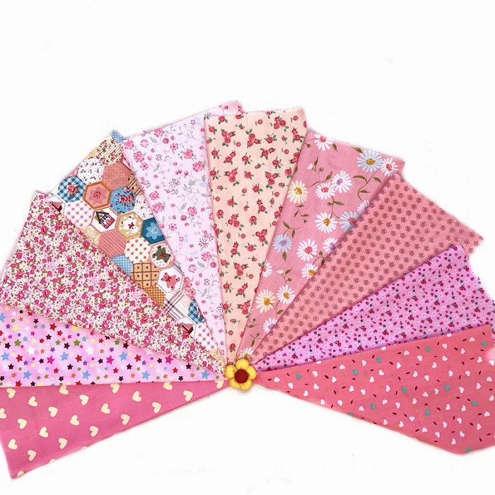 Смешанная 10design розовая квадратная хлопковая ткань с цветочным принтом для шитья
