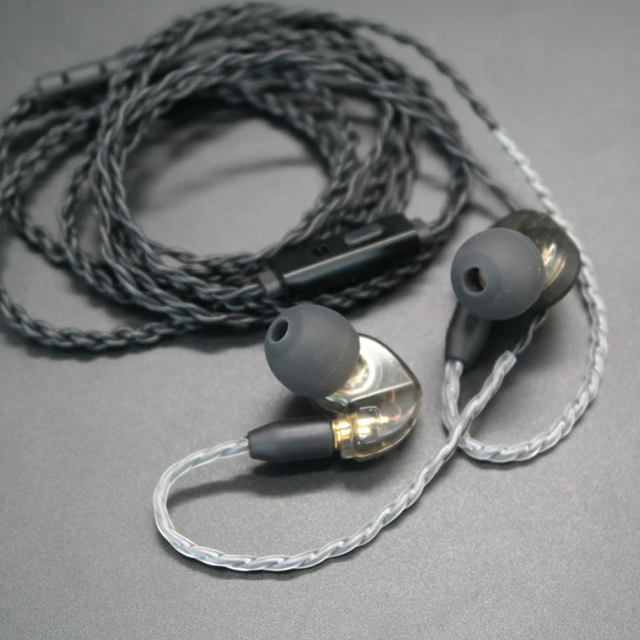 Gray with earphone DIY MMCX кабель Detchable наушники для Shure SE215 SE535 SE846 UE900 W20 наушники Twist Замена стерео бас гарнитура с микрофоном - Цвет: Gray with earphone