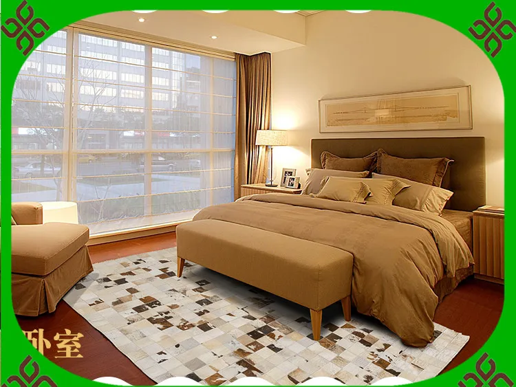 

Fashionable art carpet 100% natural genuine cowhide leather modern rugs