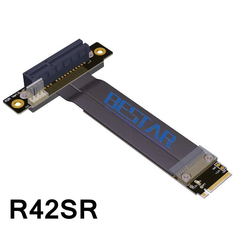 Riser PCIe PCI E x4 To M.2 NGFF NVMe Key M key Card Express 4x Gen3.0 32G/bps удлинитель ленточного кабеля 1 фута 2 3