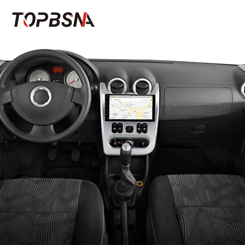 Автомобильный радиоплеер TOPBSNA Android 10 для Renault Logan 1 Sandero Lada Lergus largus Dacia 2010 2015 GPS стерео
