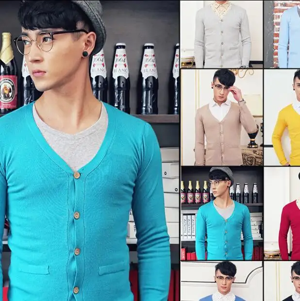 Весна С Длинным Рукавом Марка Повседневная Кардиганы мужской Свитер 2016 Новый