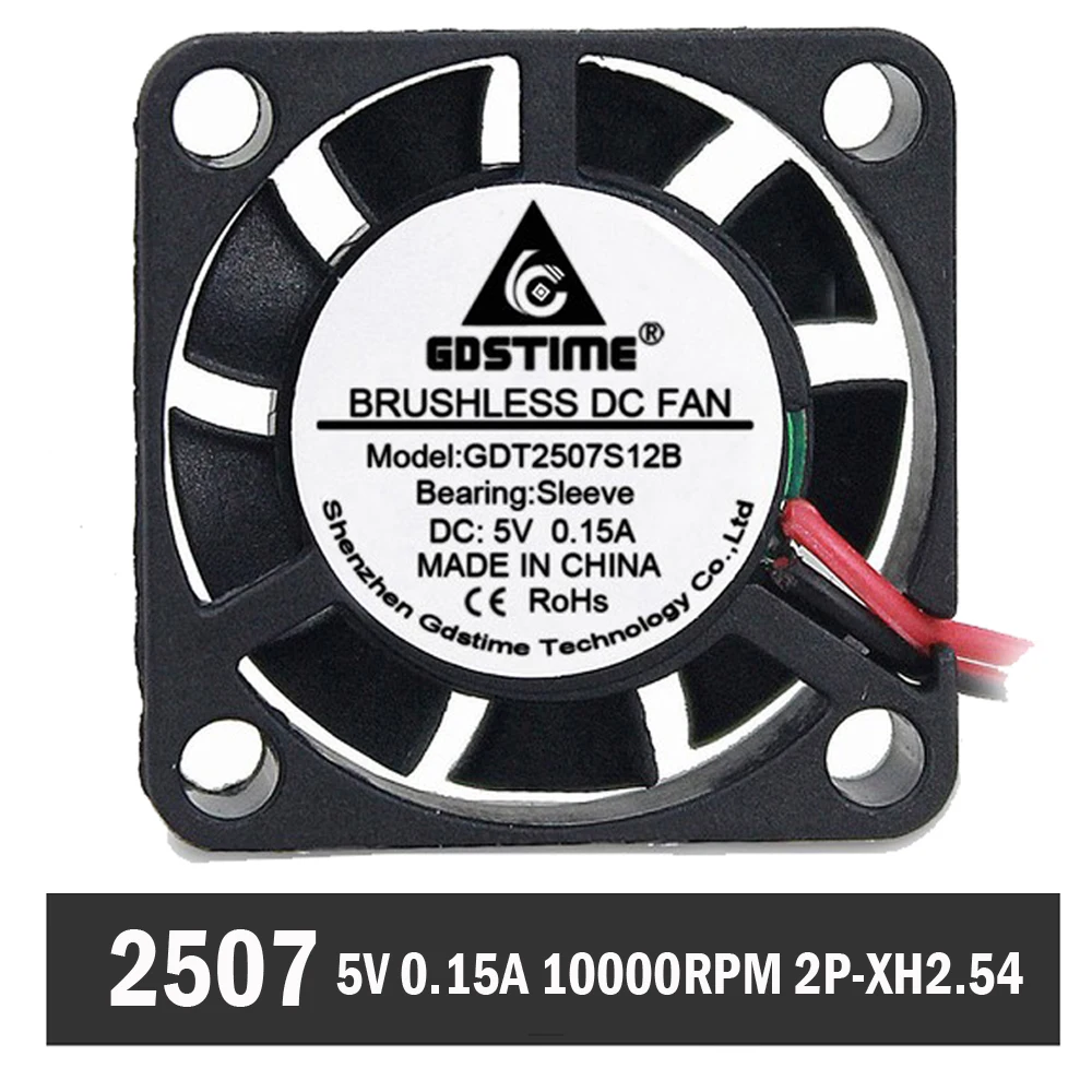 5 шт. Gdstime 2507 DC 5V втулка подшипника 2PIN XH2.54 Вентилятор охлаждения 25 мм x 7 охлаждающий